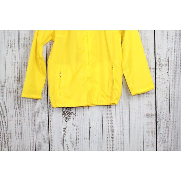 Vtg LL Bean Aspen Anorak Foldable Hiking Backpacking Yellow Rain Coat Jacket M - Picture 3 of 13